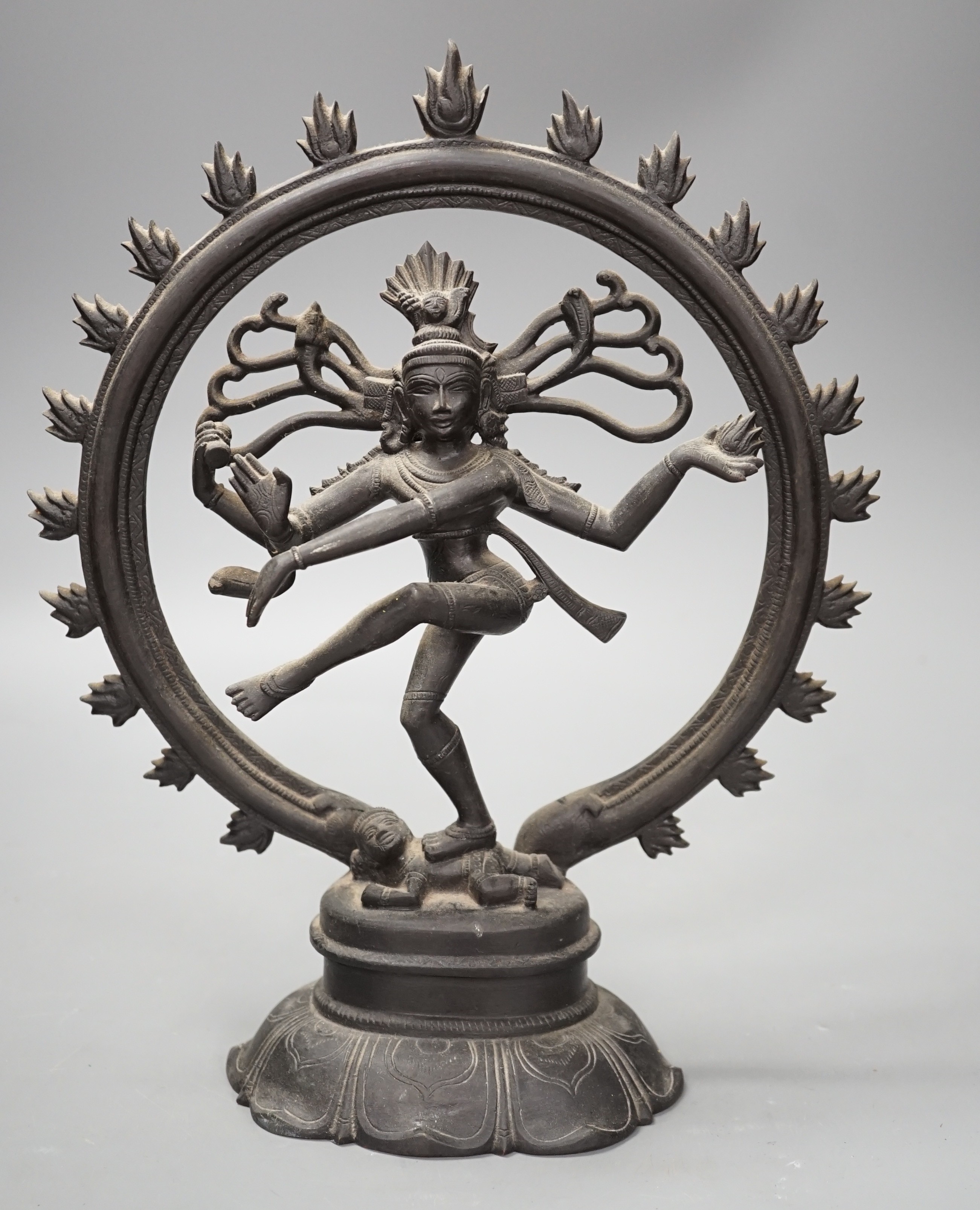 An Indian bronze of Shiva in a Natya Shastra pose. 30cm high